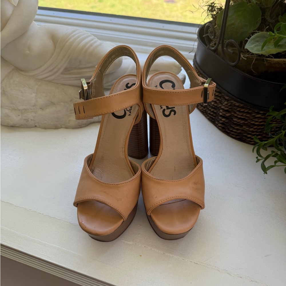 Sam Edelman Tan Platform Sandals